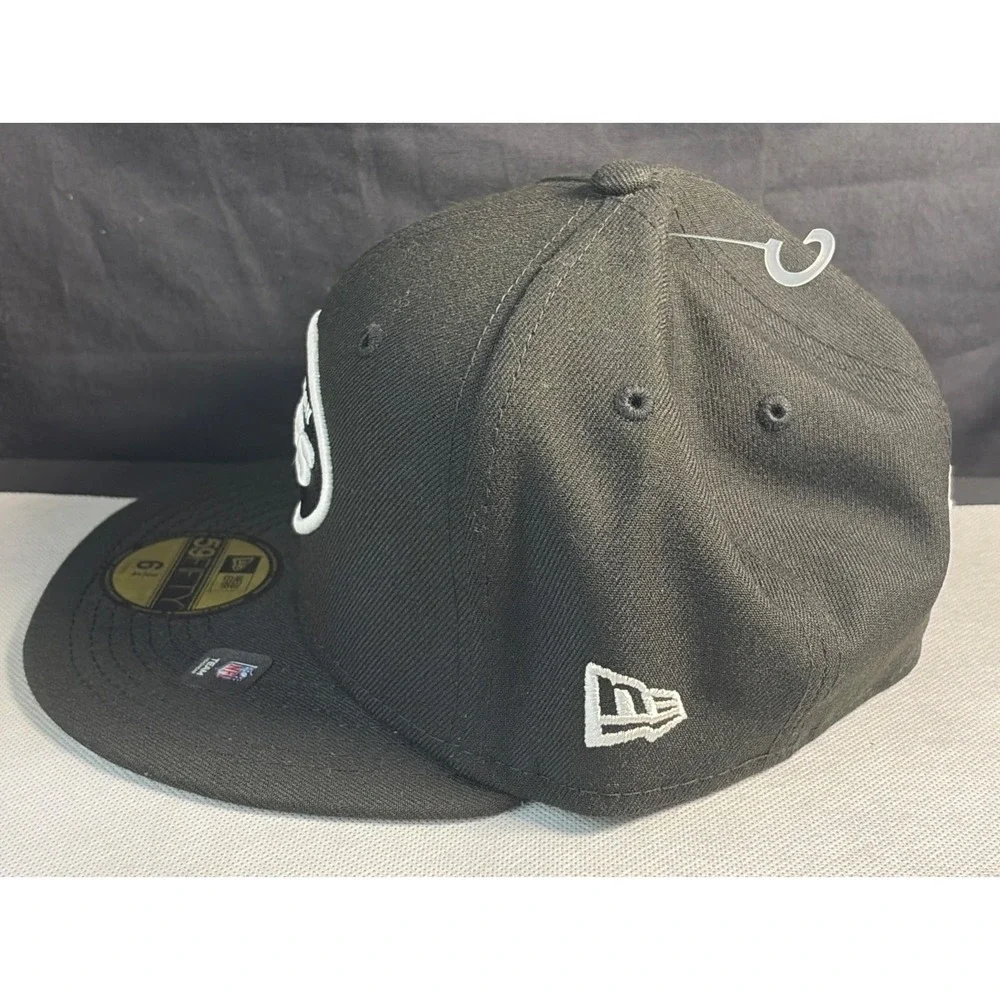 New Era 59FIFTY New York Jets Fitted Hat Cap Black Size 6 3/4 NFL New w/ Tags